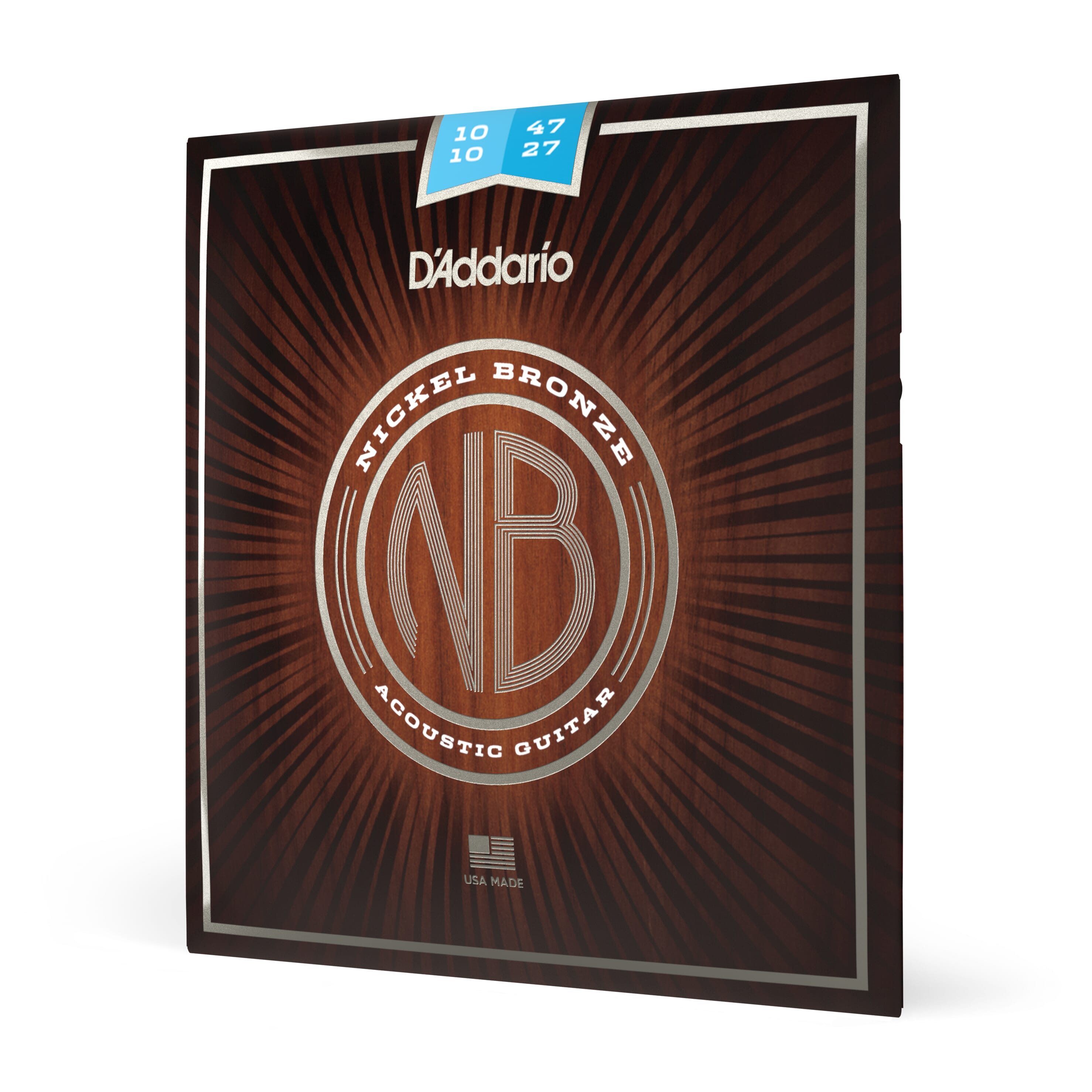 D'Addario NB1047-12 Nickel Bronze Acoustic Guitar Strings, 12-String, Light 10-47