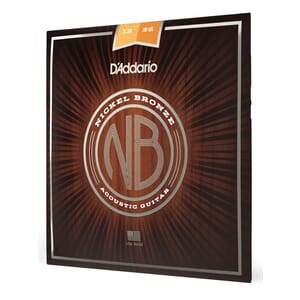 D'Addario NB1256 NB1253 Nickel Bronze Acoustic Guitar Strings, Light Top / Med Bottom, 12-56
