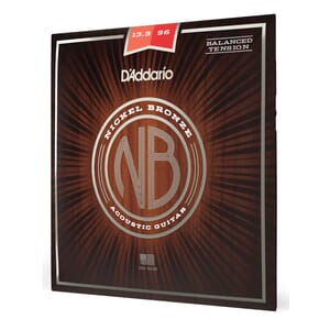 D'Addario NB13556BT Nickel Bronze Acoustic Guitar Strings, Balanced Tension Medium, 13.5-56