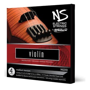 D'Addario NS310 NS Electric Violin String Set, 4/4 Scale, Medium Tension
