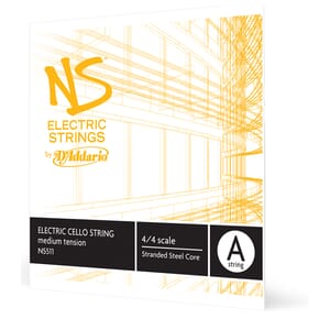 D'Addario NS511 NS Electric Cello Single A String, 4/4 Scale, Medium Tension