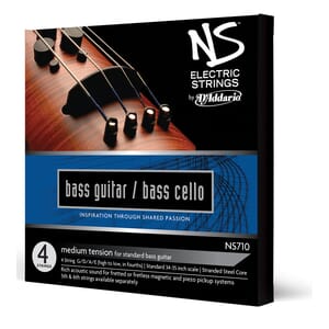 D'Addario NS710 NS Electric Bass/Cello String Set, 4/4 Scale, Medium Tension
