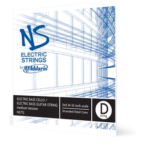D'Addario NS712 NS Electric Bass/Cello Single D String, 4/4 Scale, Medium Tension
