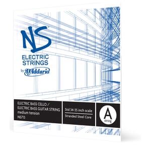 D'Addario NS713 NS Electric Bass/Cello Single A String, 4/4 Scale, Medium Tension