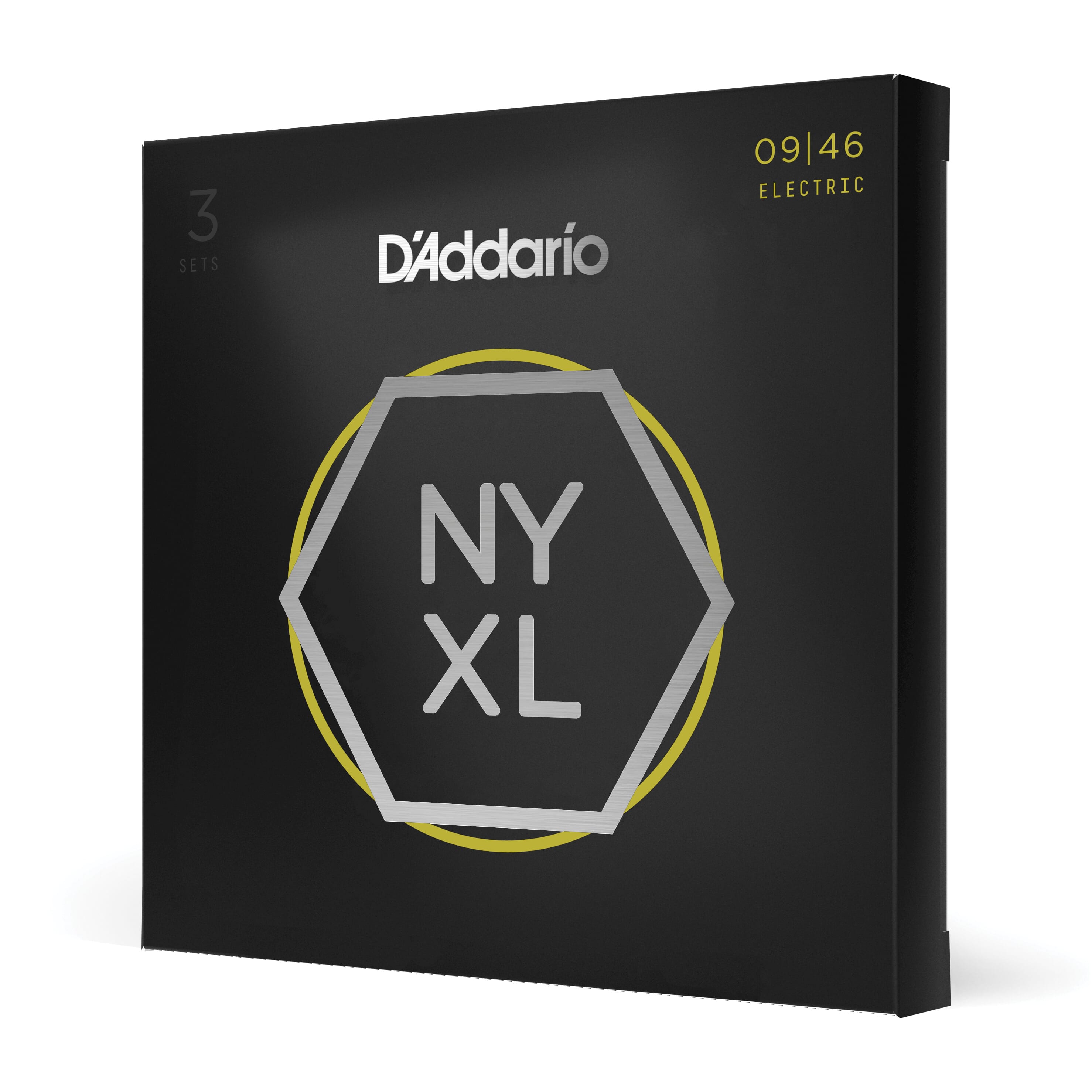 D'Addario NYXL0946-3P NYXL0946-P Nickel Wound Electric Guitar Strings, Super Light Top / Regular Bottom, 9-46, 3 Sets