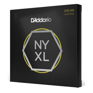D'Addario NYXL0946-3P NYXL0946-P Nickel Wound Electric Guitar Strings, Super Light Top / Regular Bottom, 9-46, 3 Sets