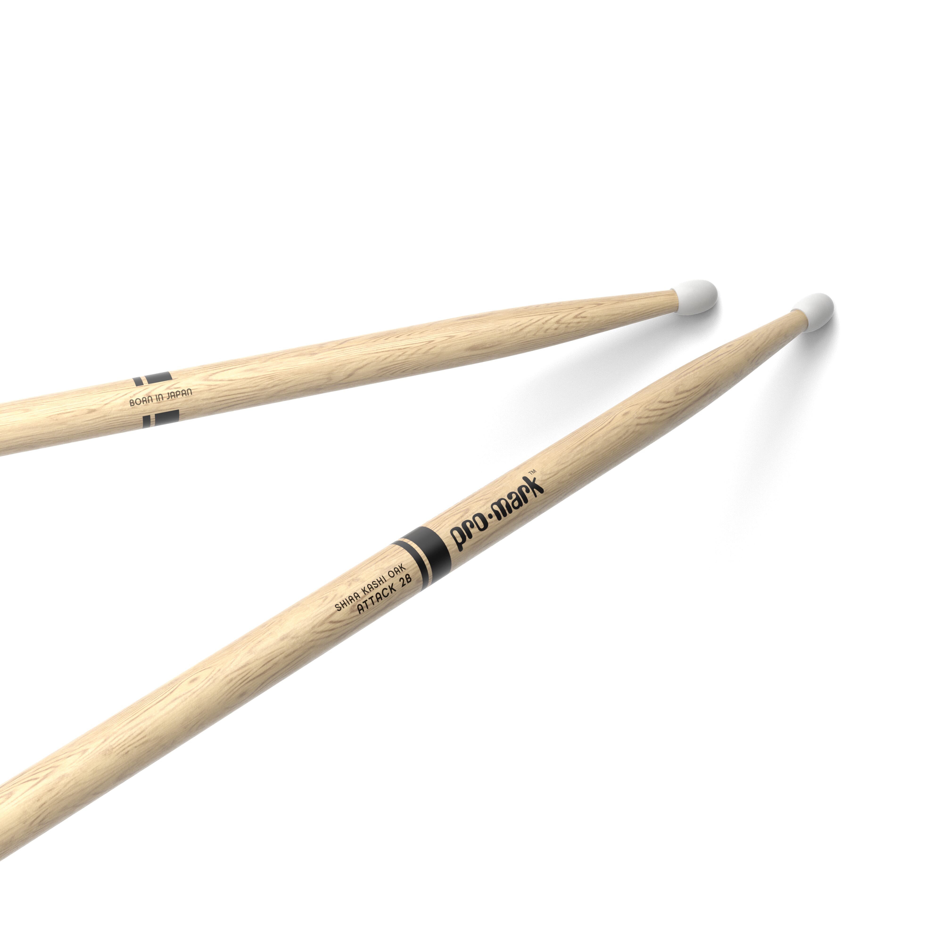 ProMark Classic Attack 2B Shira Kashi Oak Drumstick, Oval Nylon Tip