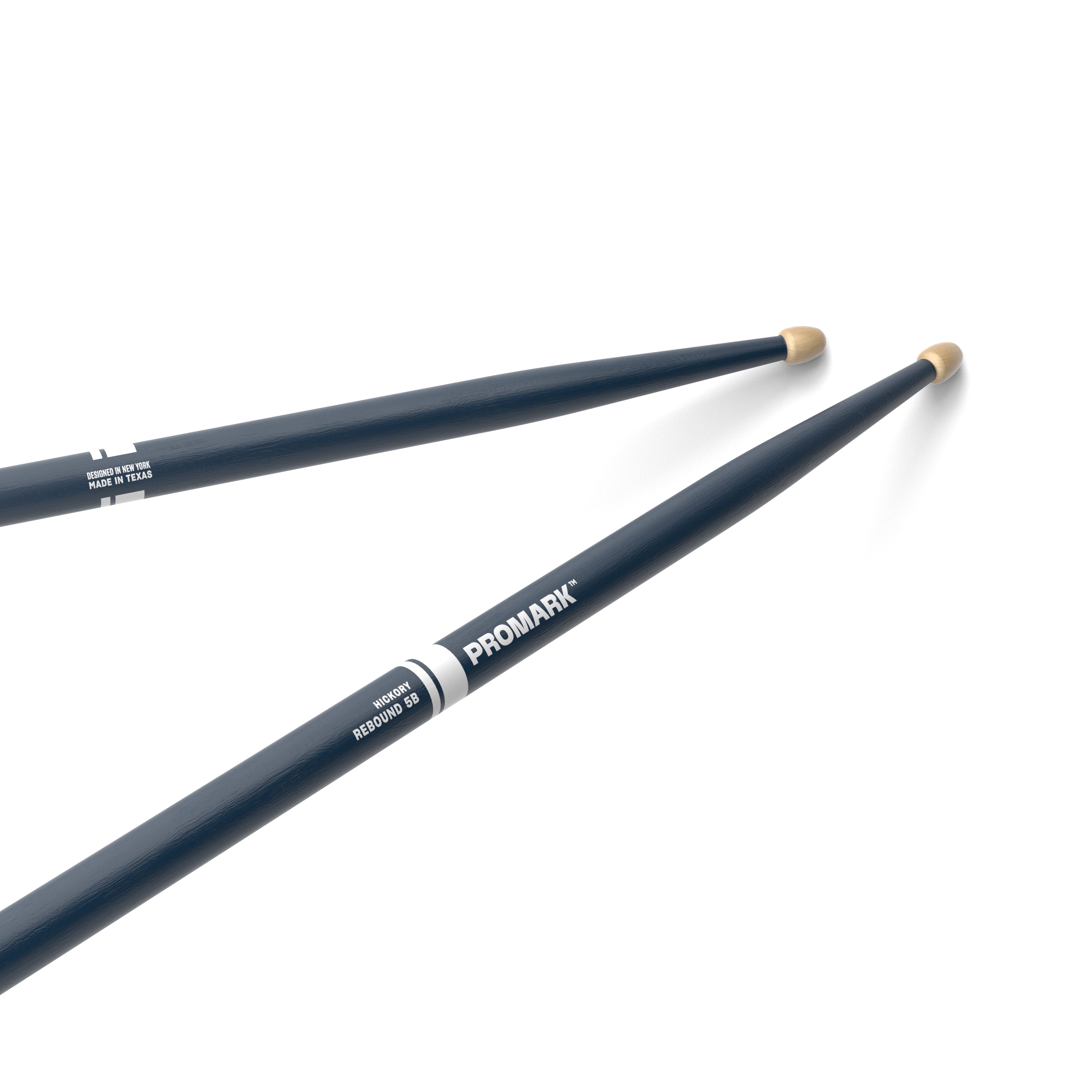 ProMark Rebound 5B Painted Blue Hickory Drumstick, Acorn Wood Tip