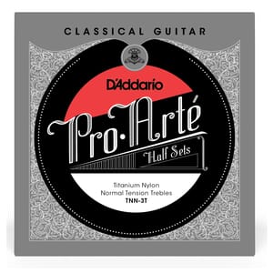 D'Addario TNN-3T Pro-Arte Titanium Nylon Classical Guitar Half Set, Normal Tension