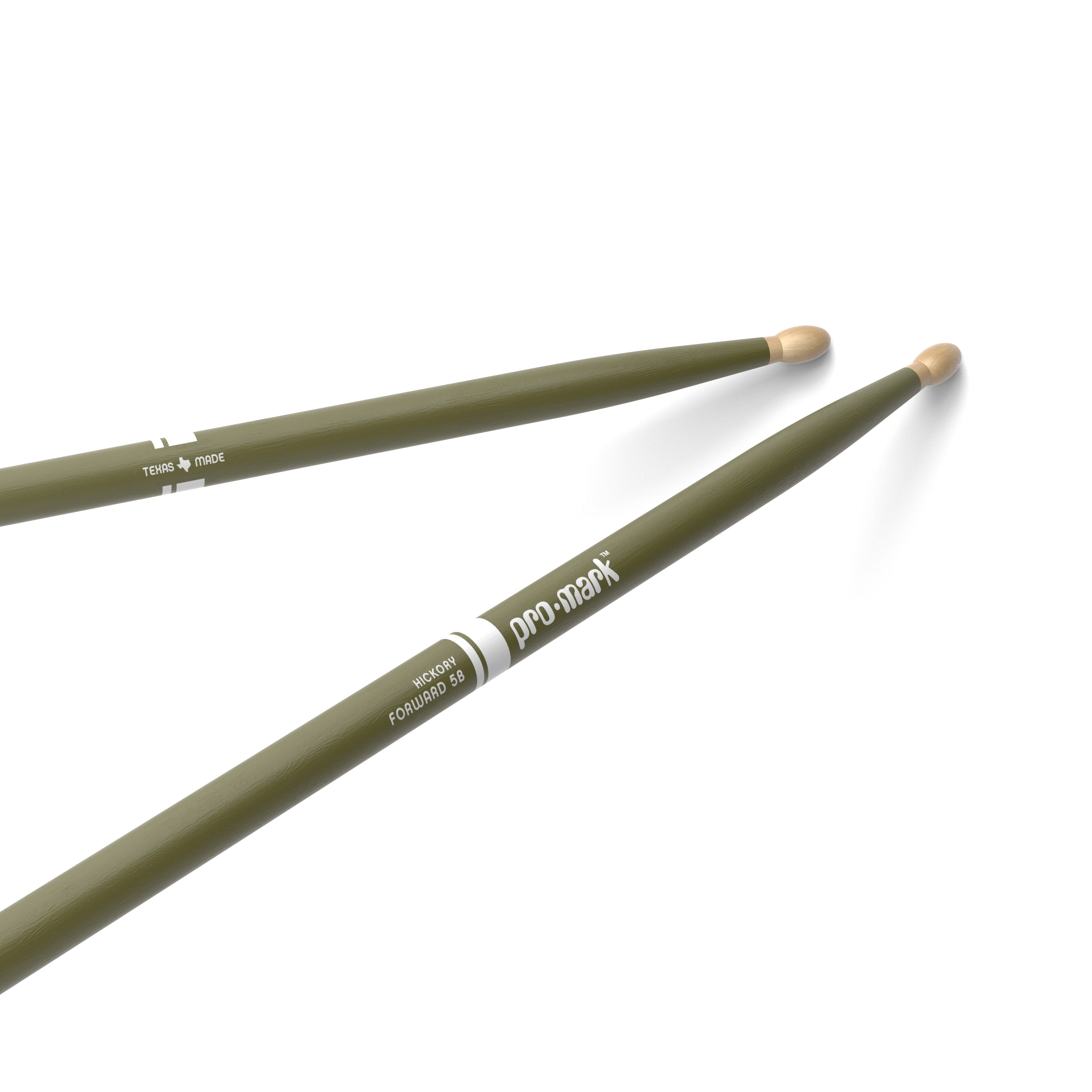 ProMark Classic Forward 5B Painted Green Hickory Drumstick, Oval Wood Tip