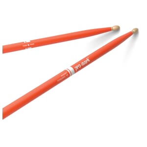 ProMark Classic Forward 5B Painted Orange Hickory Drumstick, Oval Wood Tip