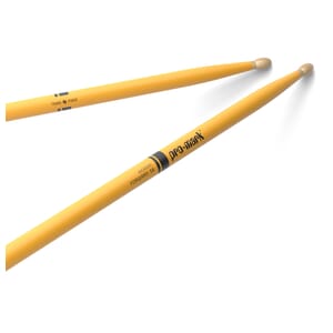 ProMark Classic Forward 5B Painted Yellow Hickory Drumstick, Oval Wood Tip
