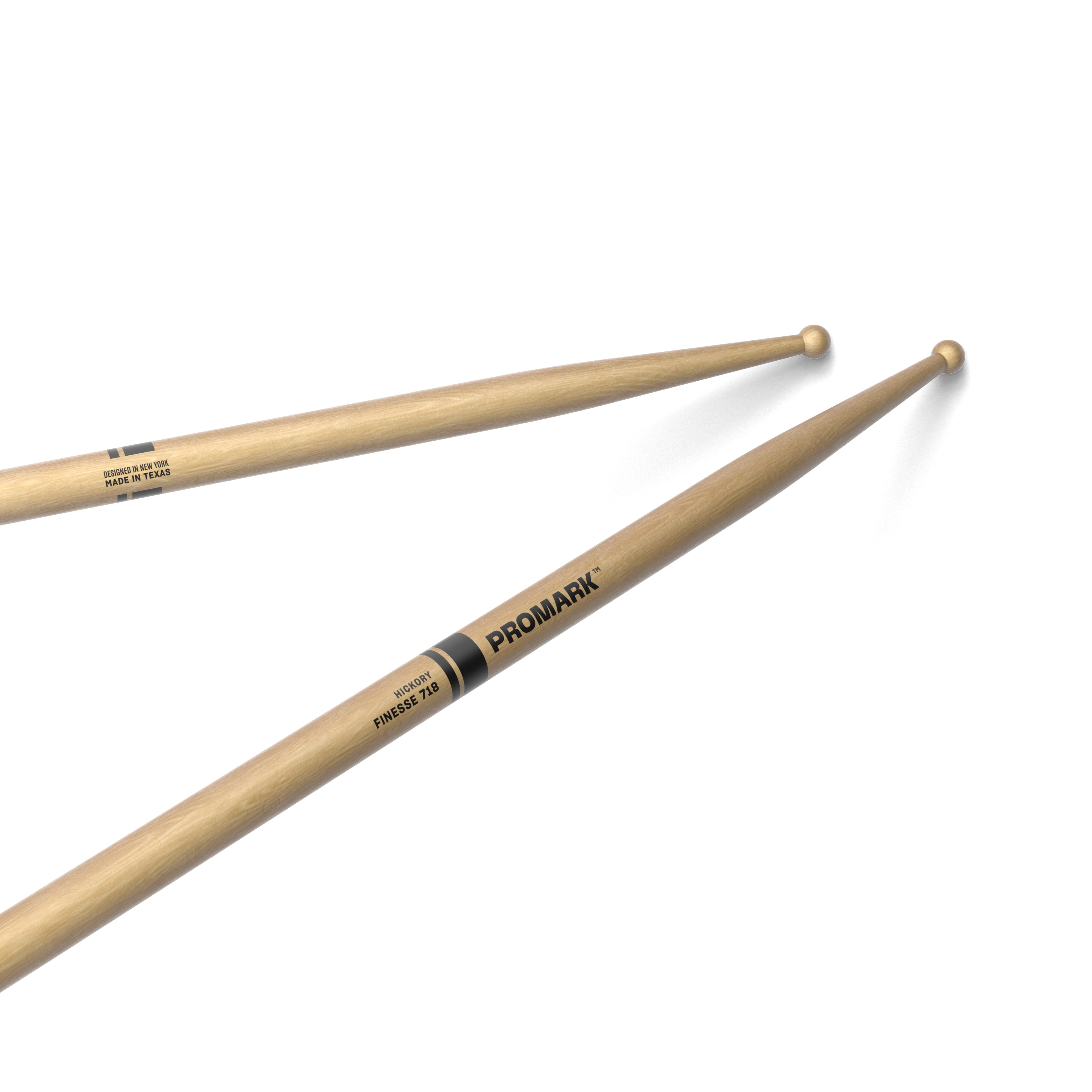 ProMark Finesse 718 Hickory Drumstick, Small Round Wood Tip