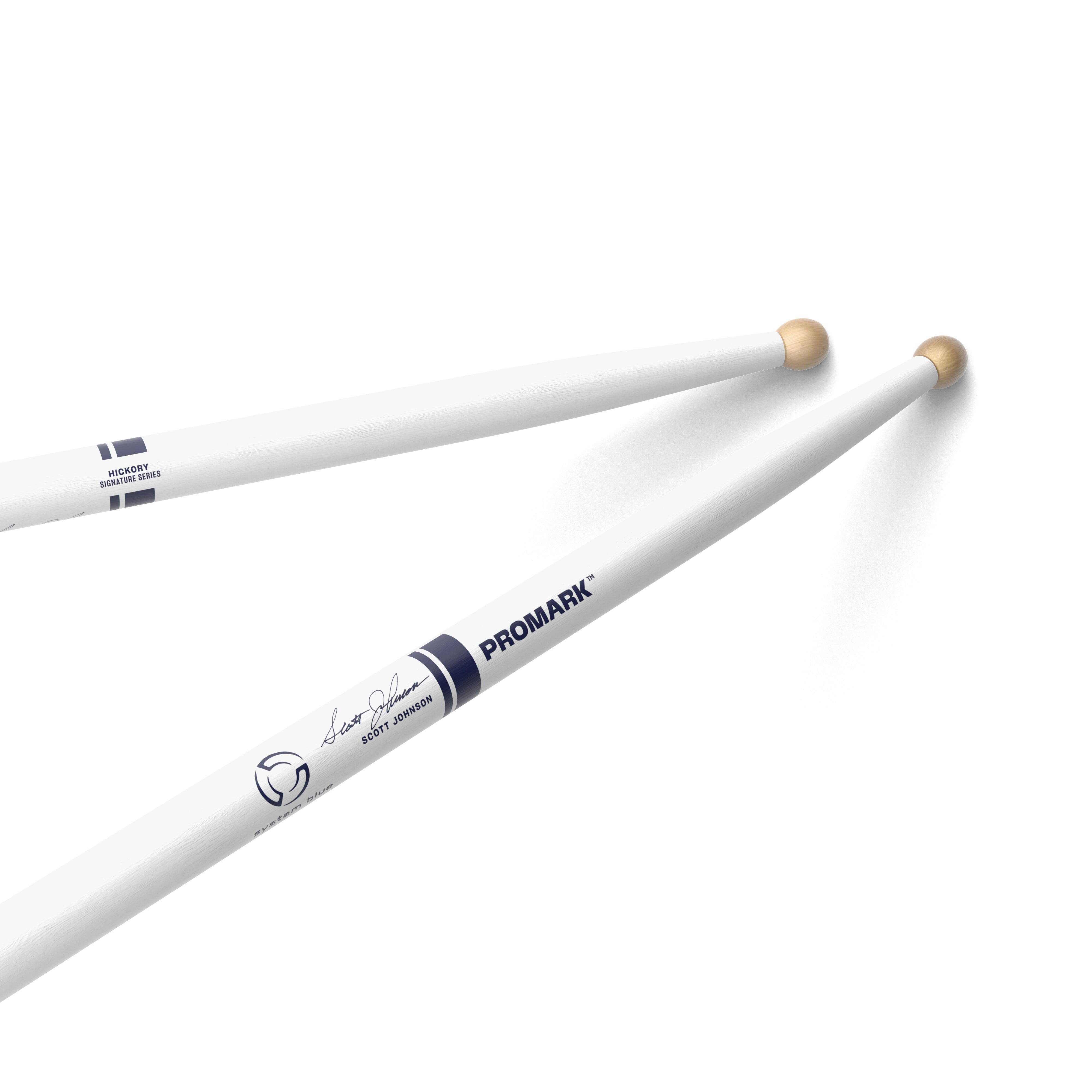 ProMark Scott Johnson Painted White Hickory Drumstick, Wood Tip