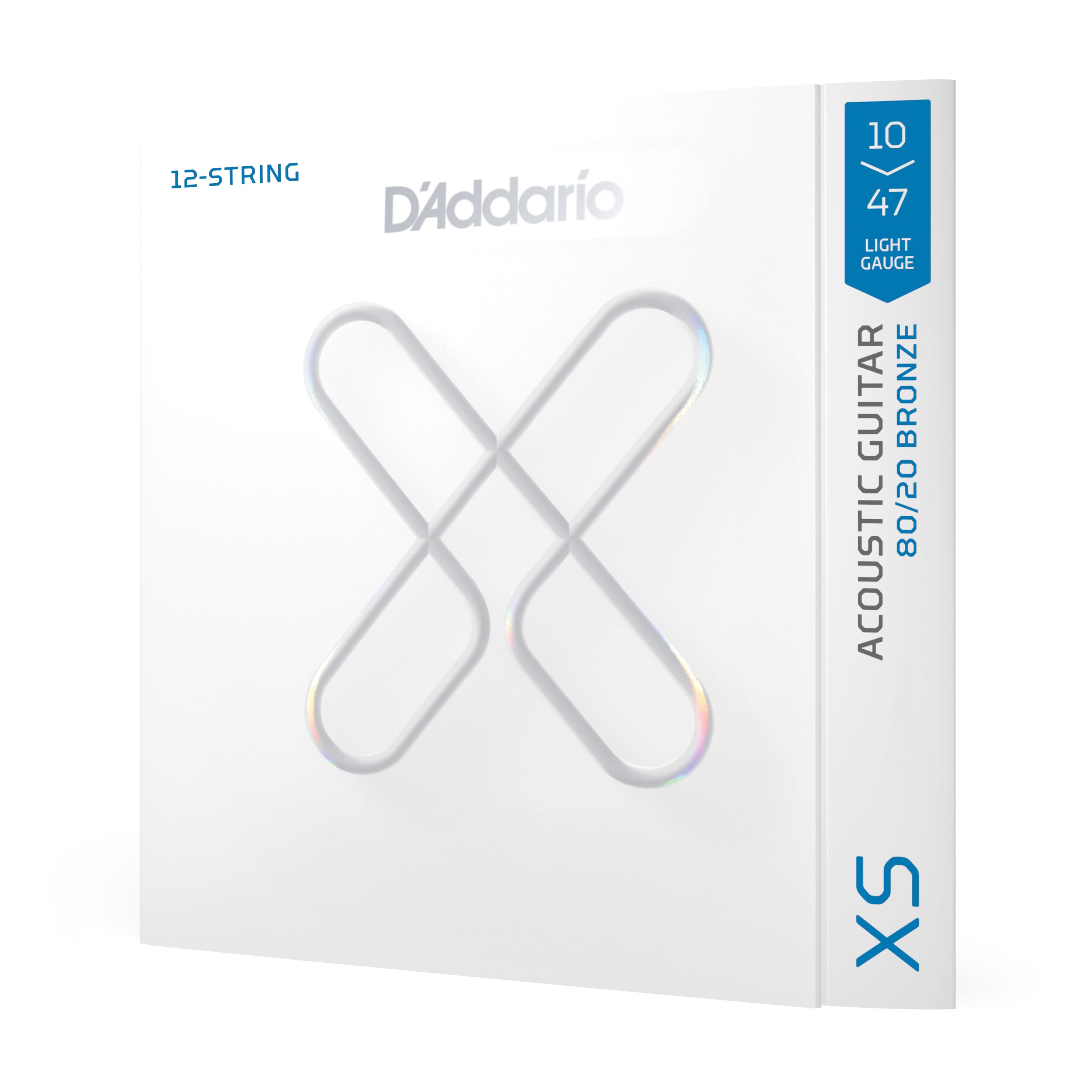 D'Addario XSABR1047-12 10-47 Light 12-String, XS 80/20 Bronze Coated Acoustic Guitar Strings