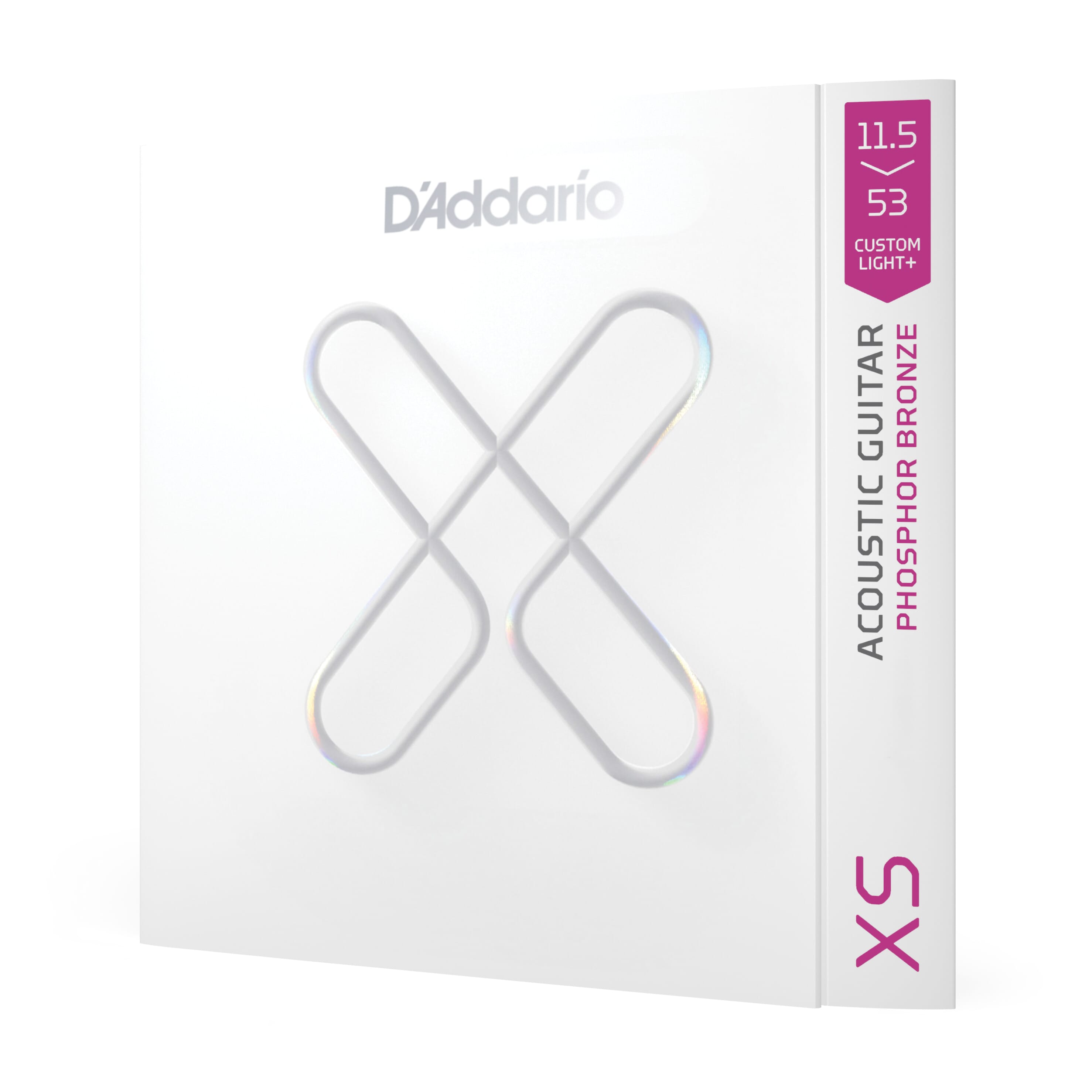 D'Addario XSAPB11553 XSAPB11552 XS Phosphor Bronze Acoustic Guitar Strings, Custom Light Plus, 11.5-53