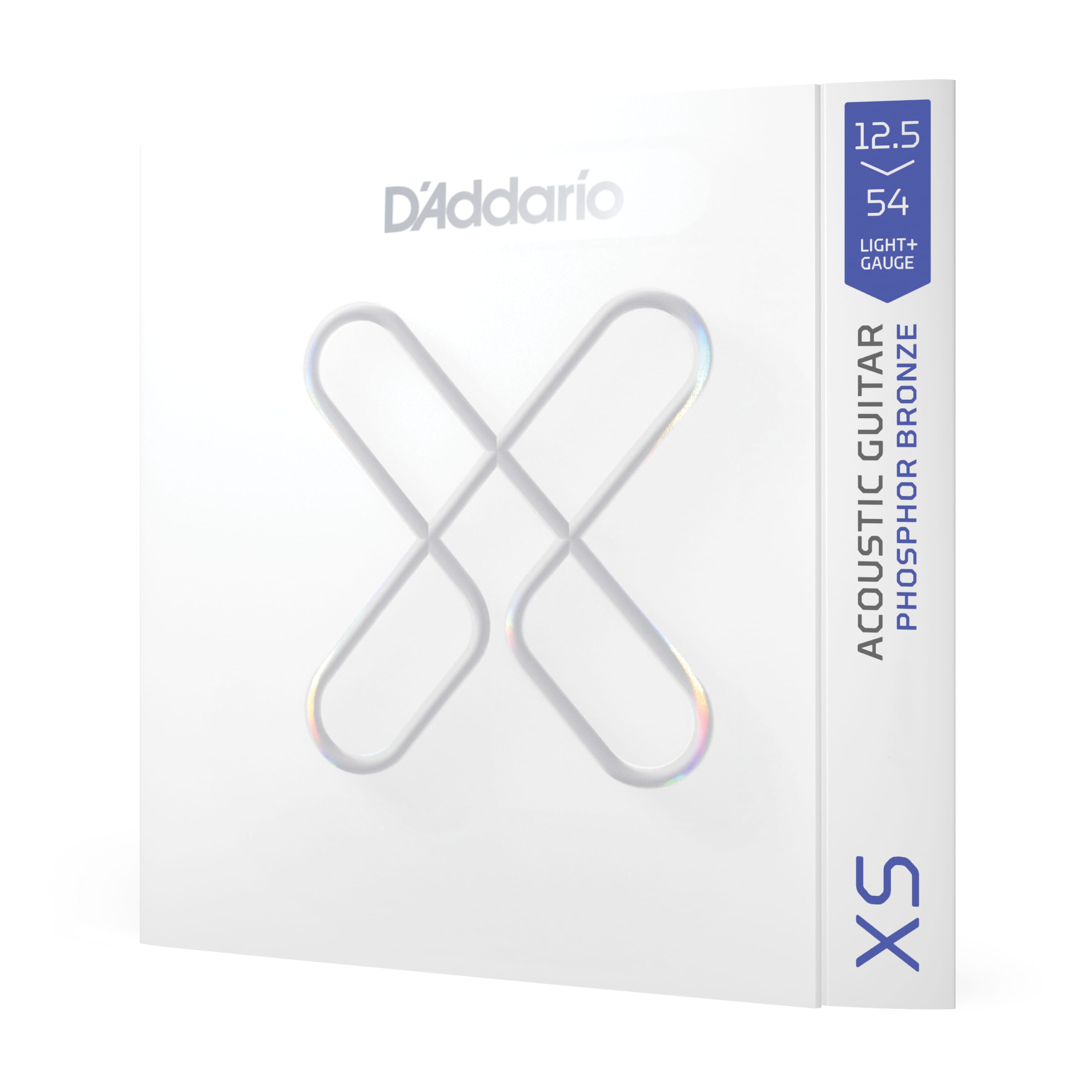 D'Addario XSAPB12554 XS Phosphor Bronze Acoustic Guitar Strings, Light Plus, 12.5-54