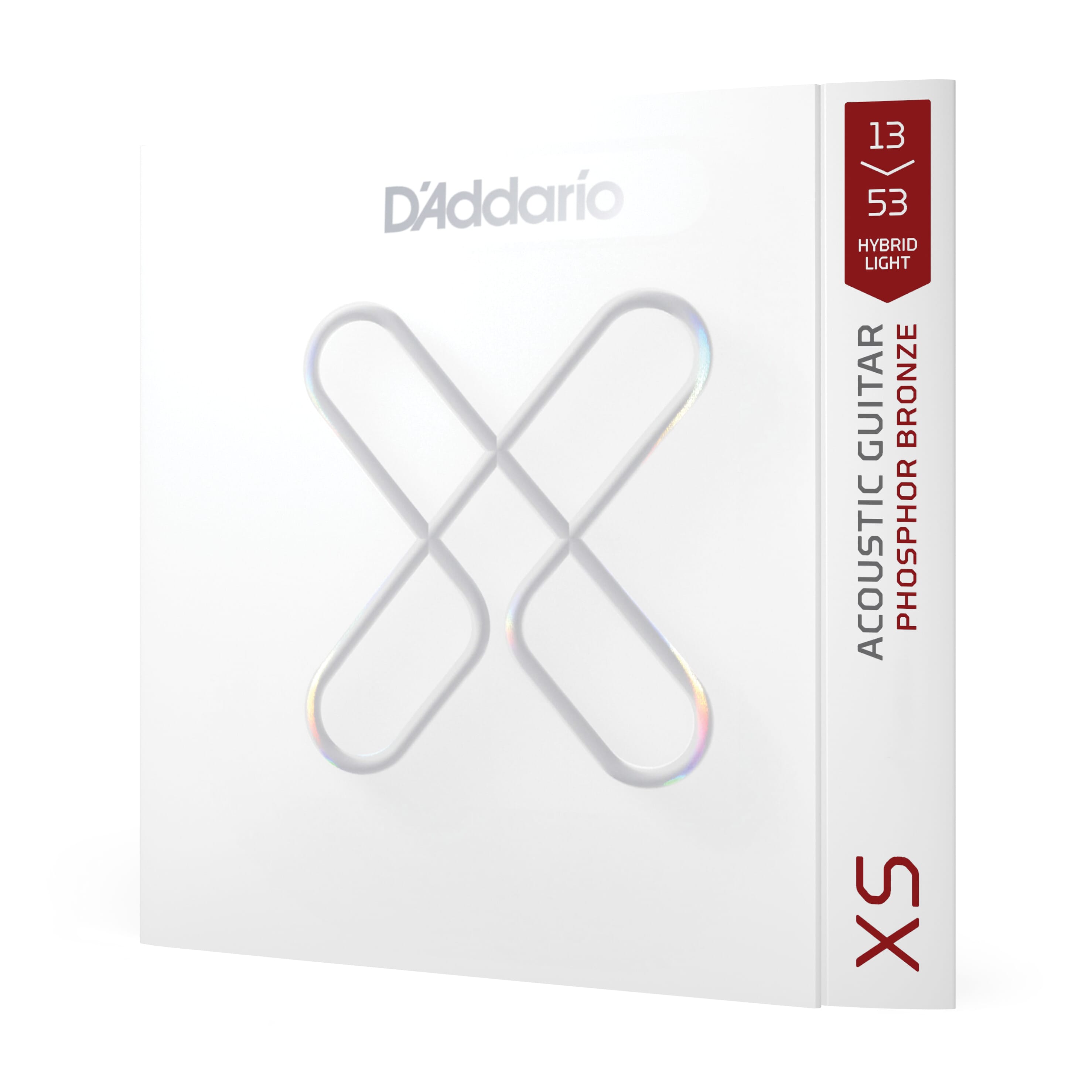 D'Addario XSAPB1353 XS Phosphor Bronze Acoustic Guitar Strings, Hybrid Light, 13-53