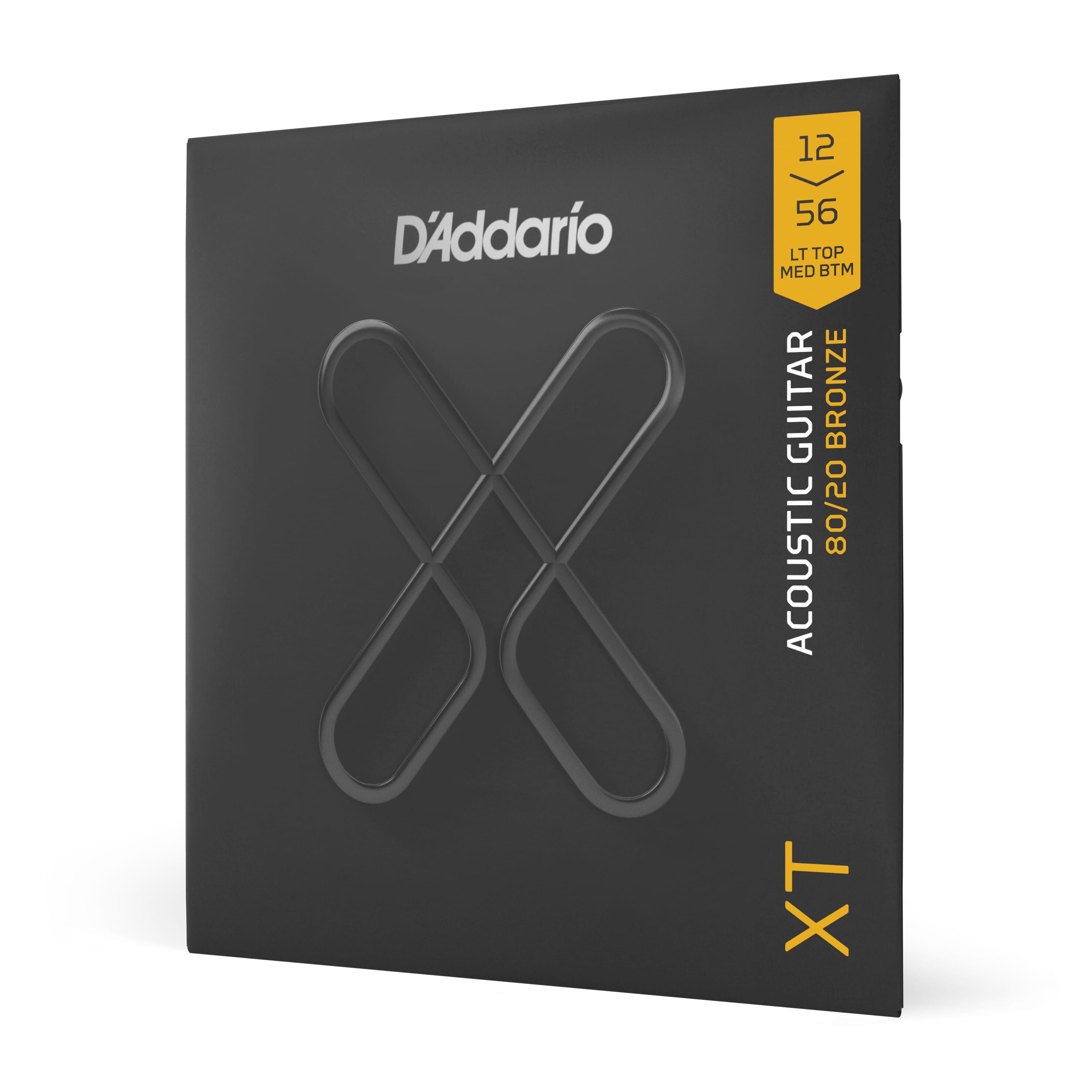 D'Addario XTABR1256 XT 80/20 Bronze Acoustic Guitar Strings, Light Top/Medium Bottom, 12-56