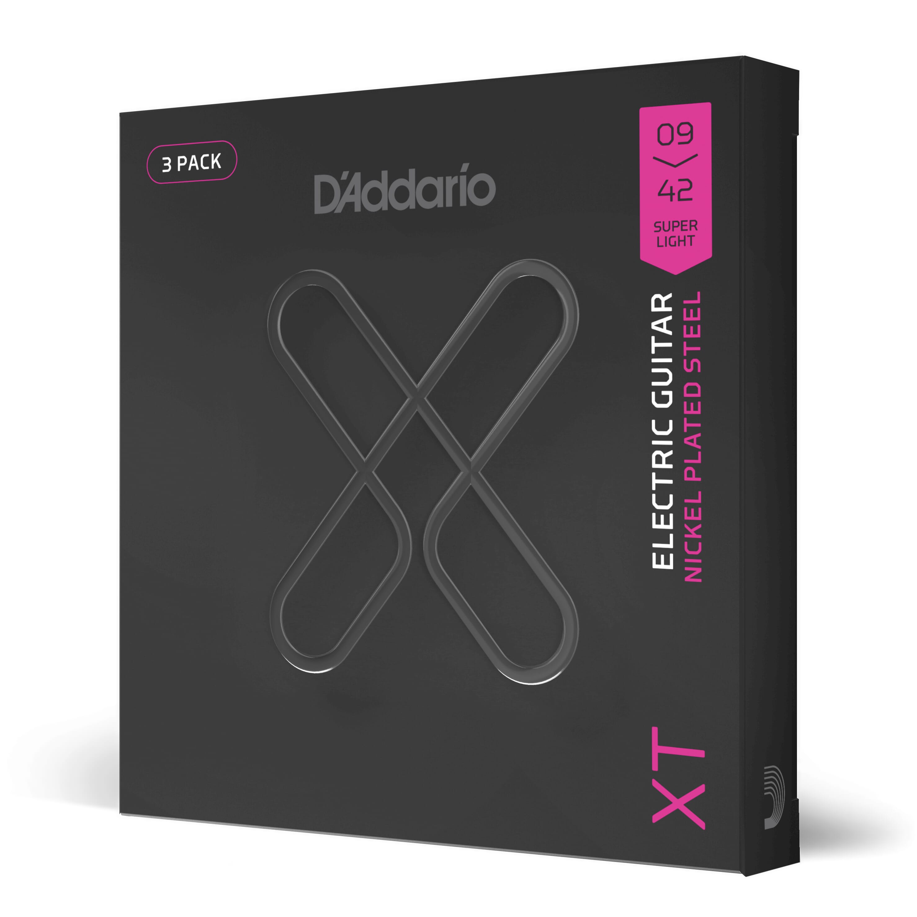 D'Addario XTE0942-3P XT Electric Nickel Plated Steel, Super Light, 09-42, 3 Sets