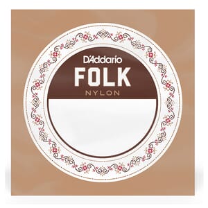 D'Addario BEB037W Folk Nylon Guitar Single String, Bronze Wound, Ball End, .037