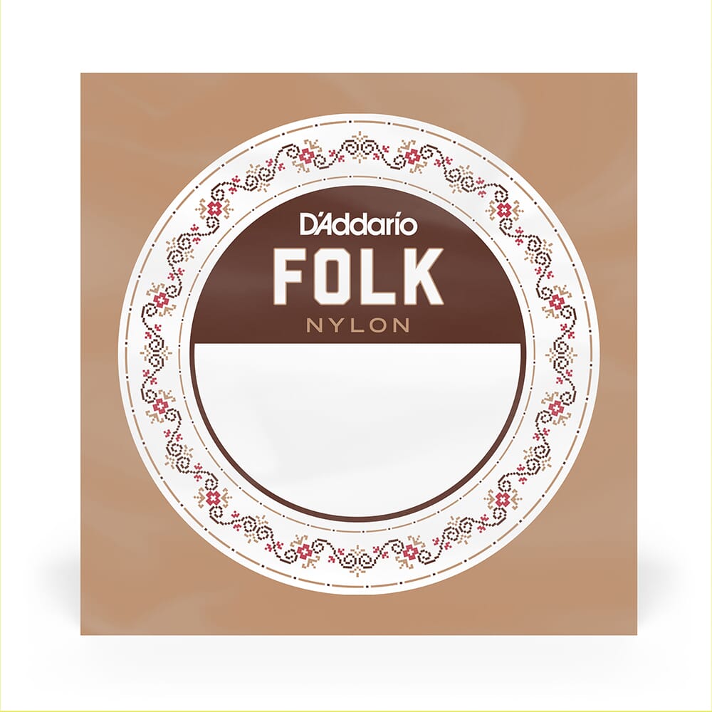 D'Addario BES045W Folk Nylon Guitar Single String, Silver Wound, Ball End, .045