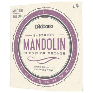 D'Addario EJ70 Phosphor Bronze Mandolin Strings, Ball End, Medium/Light, 11-38