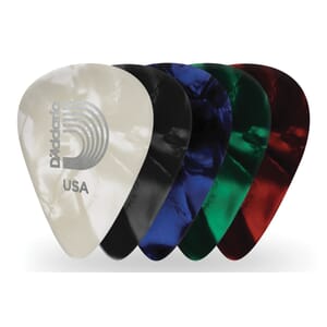 D'Addario 1CAP7-10 Assorted Pearl Celluloid Guitar Picks, 10 pack, Extra Heavy