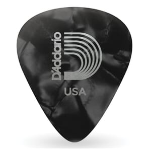 D'Addario 1CBKP6-100 Black Pearl Celluloid Guitar Picks, 100 pack, Heavy