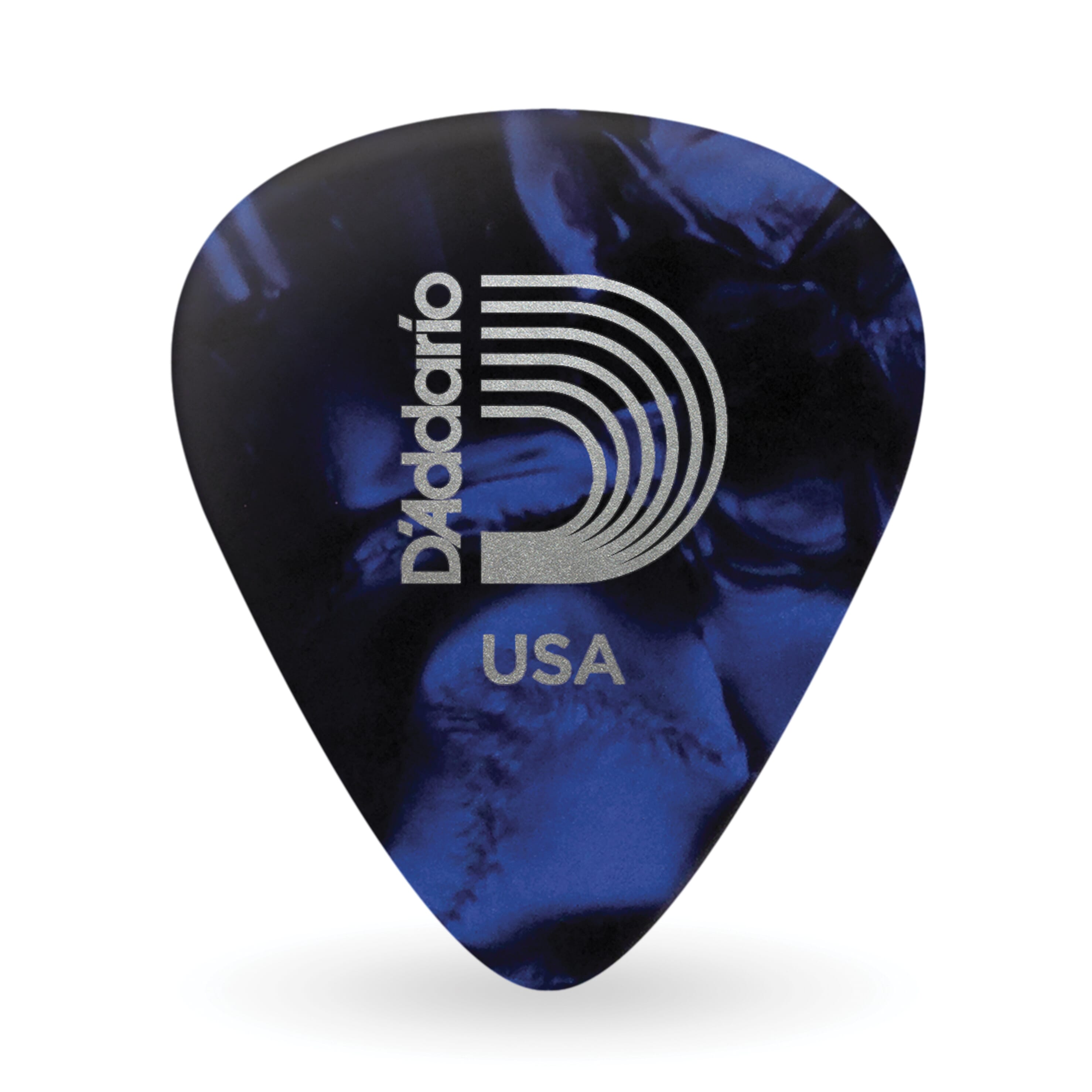 D'Addario 1CBUP6-25 Blue Pearl Celluloid Guitar Picks, 25 pack, Heavy
