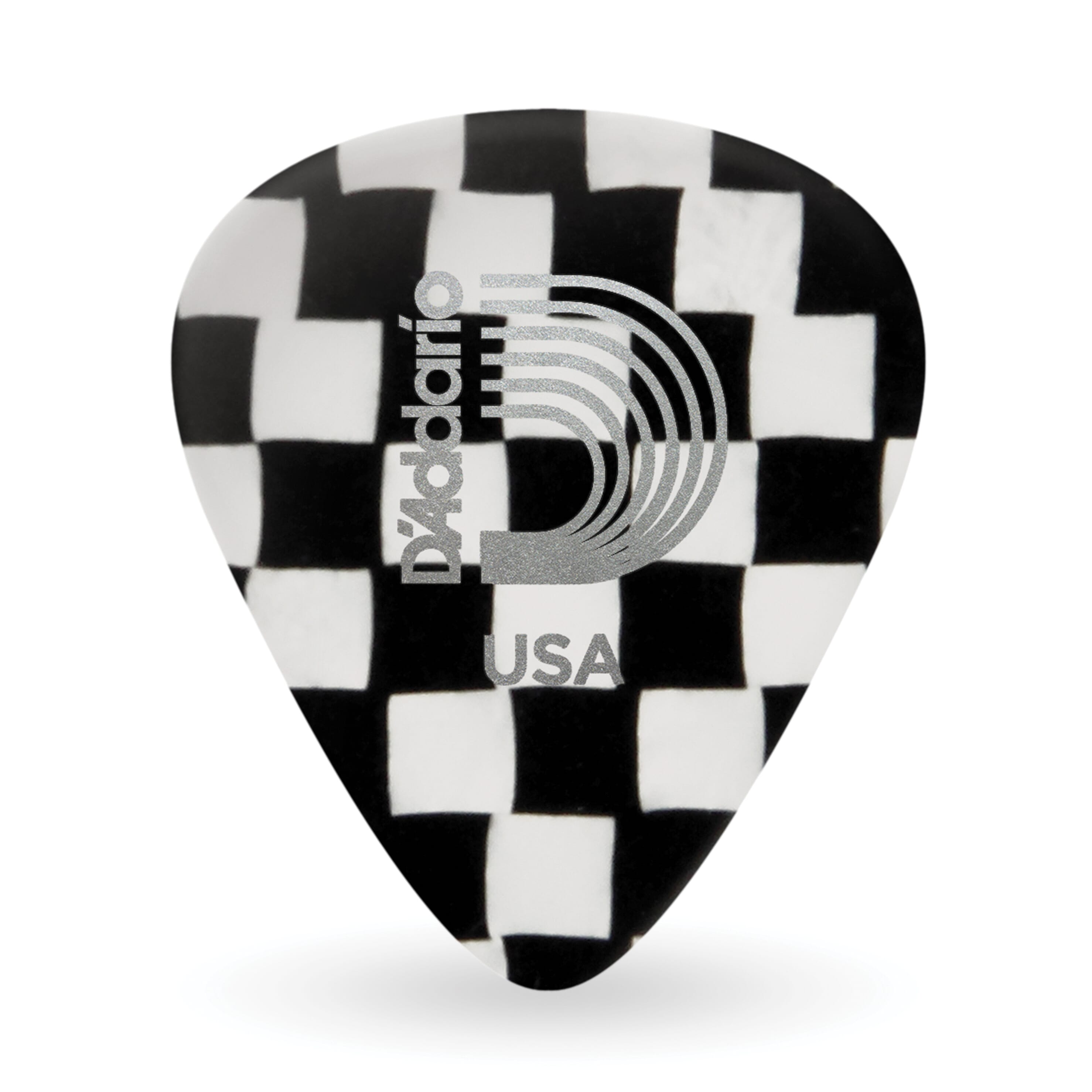 D'Addario 1CCB7-10 Checkerboard Celluloid Guitar Picks 10 pack, Extra Heavy