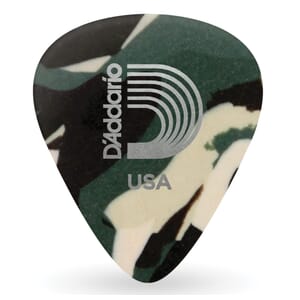 D'Addario 1CCF4-25 Camouflage Celluloid Guitar Picks, 25 pack, Medium
