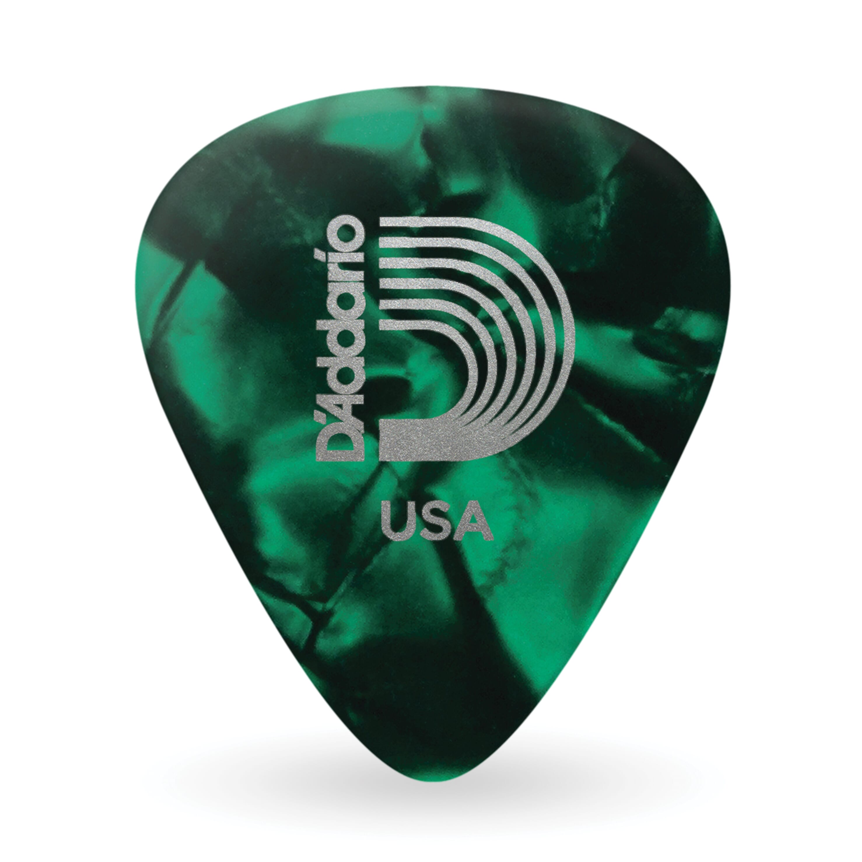 D'Addario 1CGP2-25 Green Pearl Celluloid Guitar Picks, 25 pack, Light