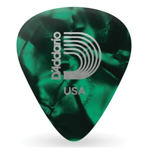 D'Addario 1CGP6-25 Green Pearl Celluloid Guitar Picks, 25 pack, Heavy