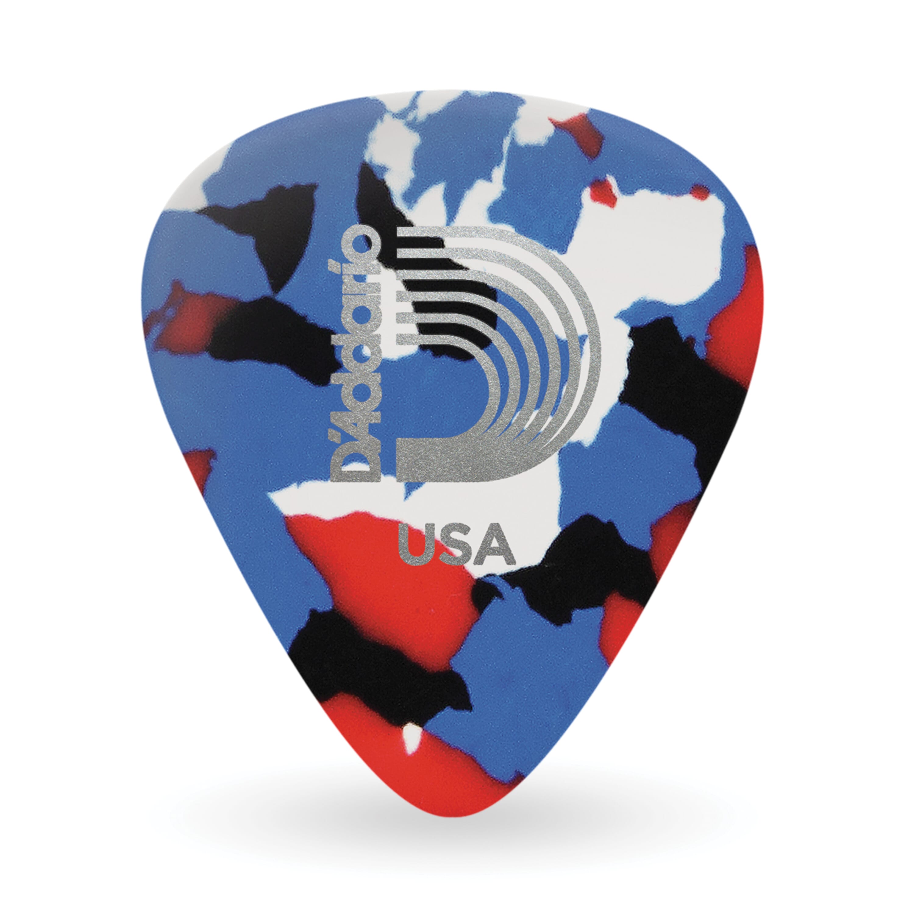 D'Addario 1CMC2-100 Multi-Color Celluloid Guitar Picks, 100 pack, Light