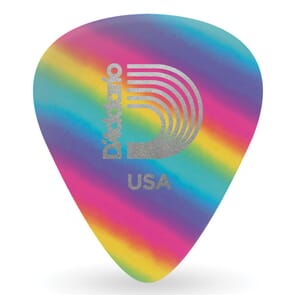 D'Addario 1CRB7-25 Rainbow Celluloid Guitar Picks 25 pack, Extra Heavy