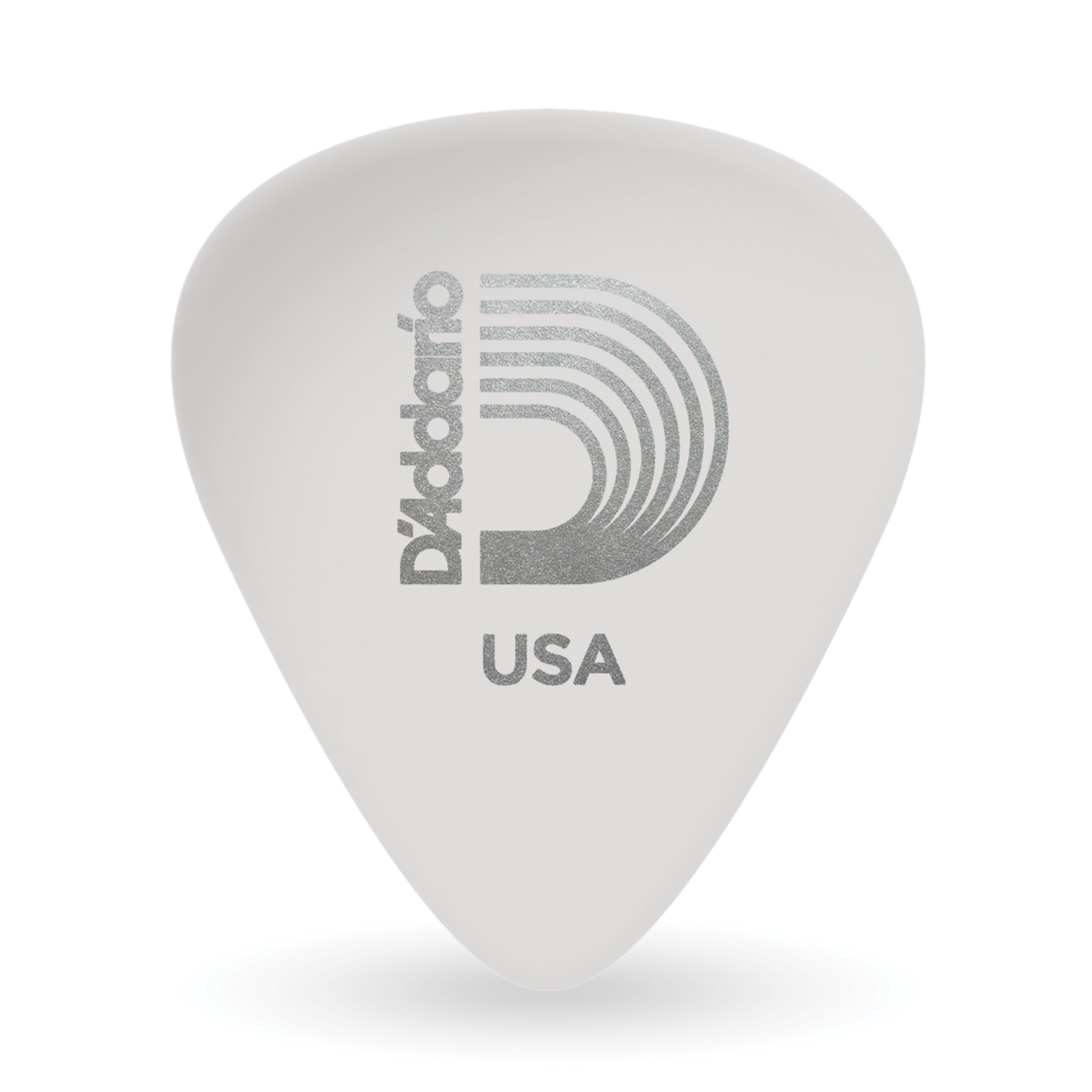 D'Addario 1CWH2-100 White-Color Celluloid Guitar Picks, 100 pack, Light