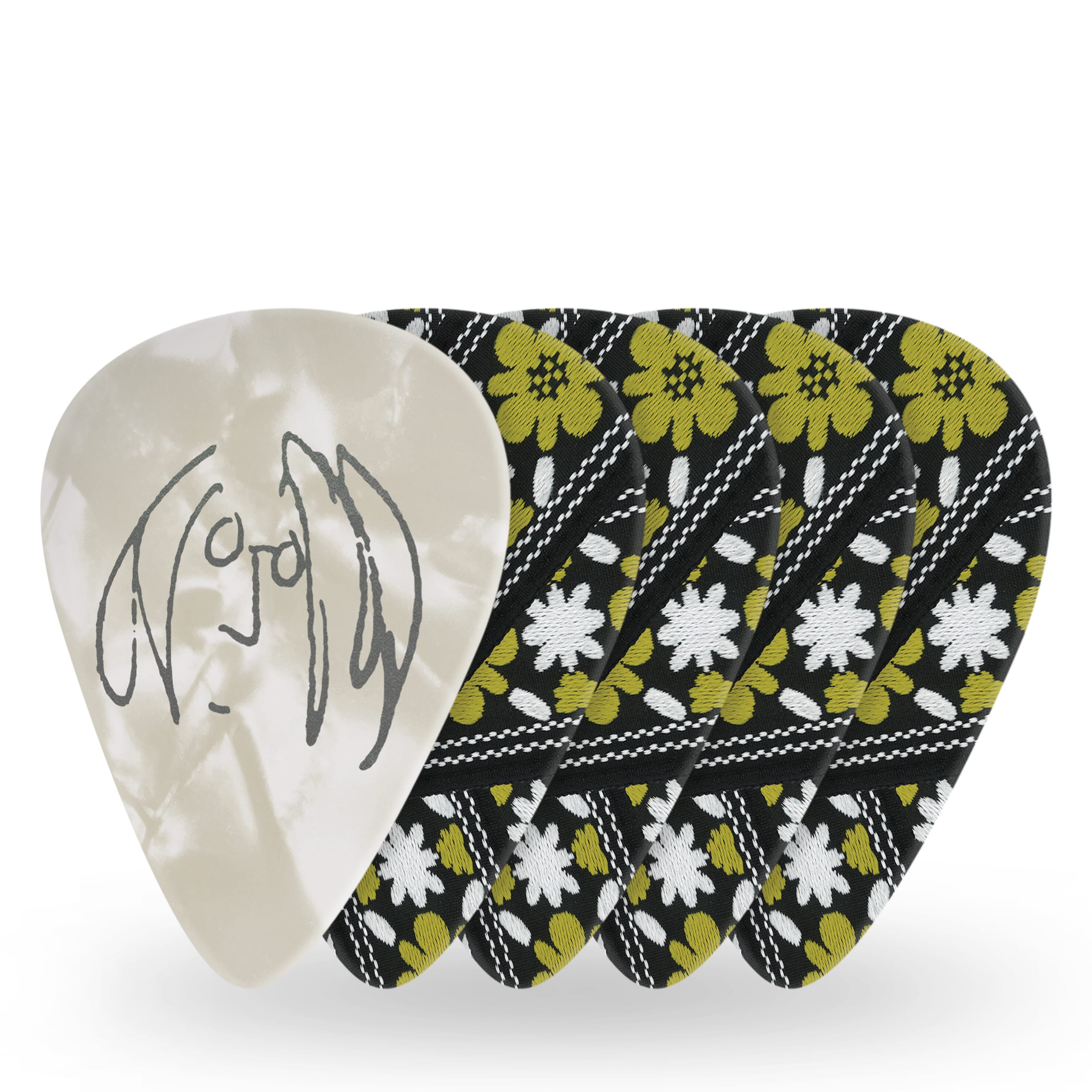 D'Addario 1CWH4-02JL John Lennon Rooftop Guitar Picks, Medium Gauge (.70mm) 10-Pack