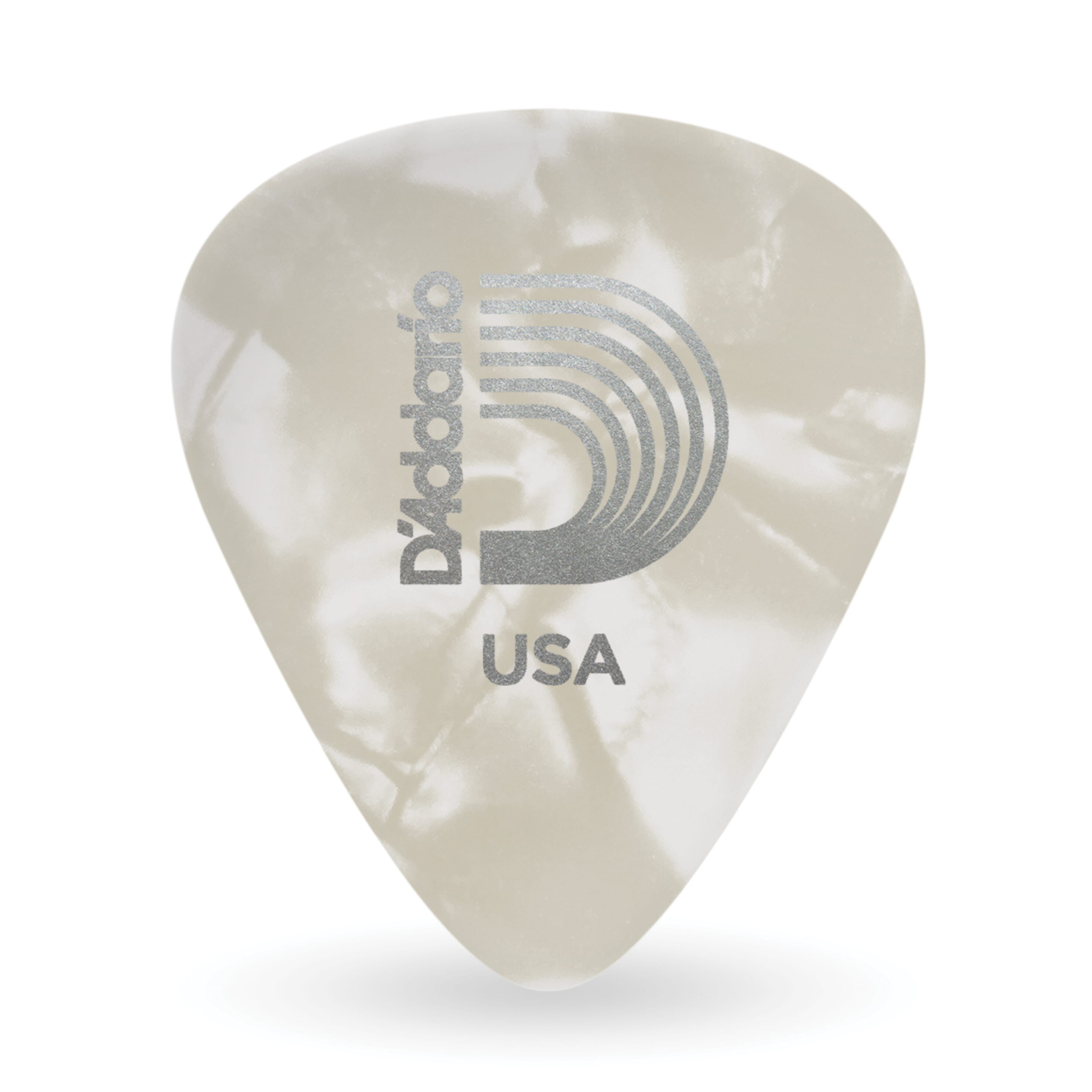 D'Addario 1CWP2-10 White Pearl Celluloid Guitar Picks, 10 pack, Light