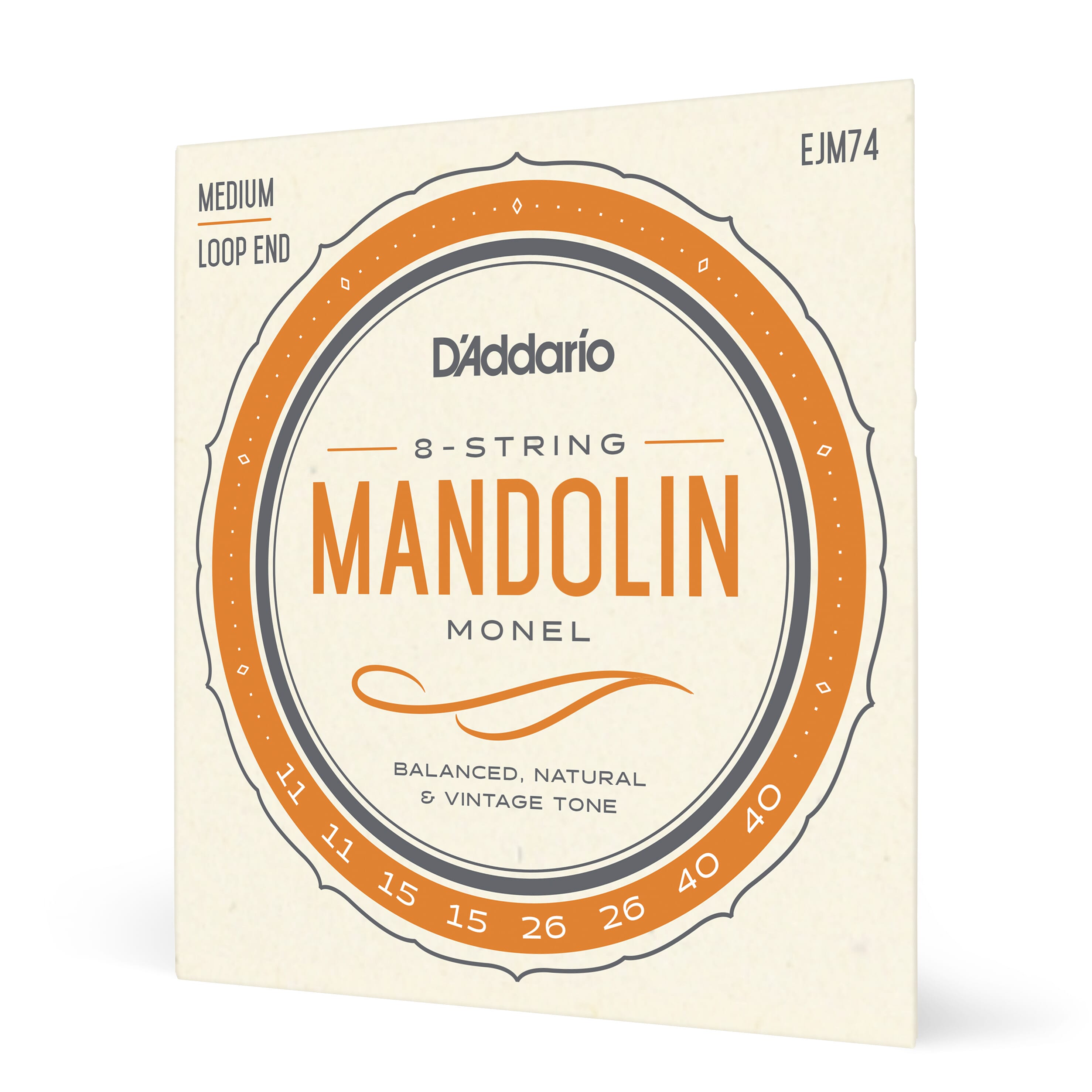 D'Addario EJM74 Monel Mandolin Strings, Medium, 11-40