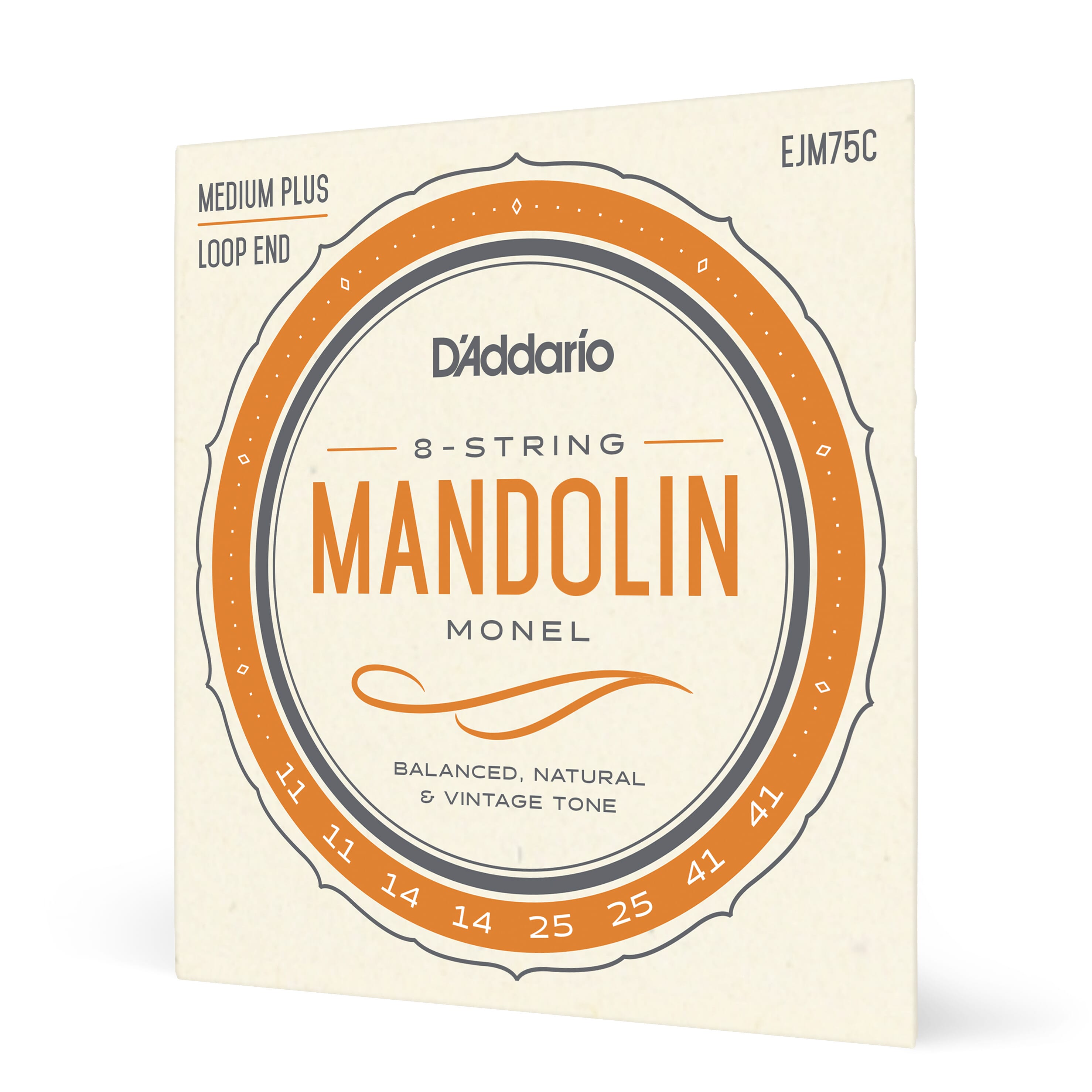D'Addario EJM75C Monel Mandolin Strings, Medium Plus, 11-41