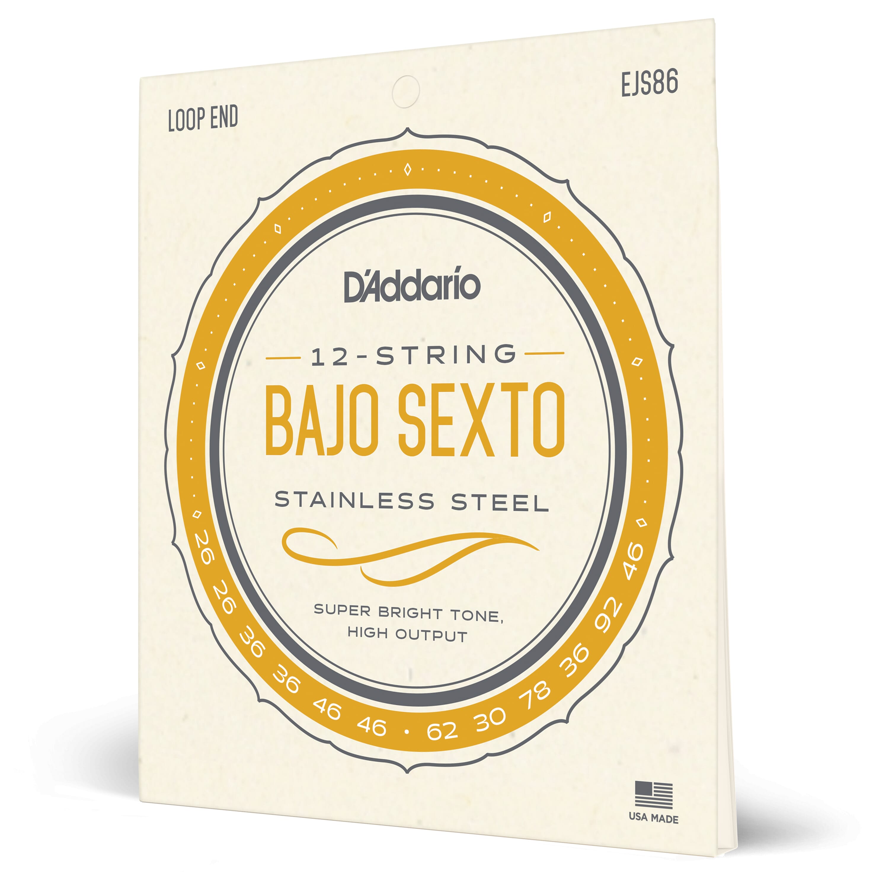 D'Addario EJS86 Bajo Sexto Stainless Steel Strings