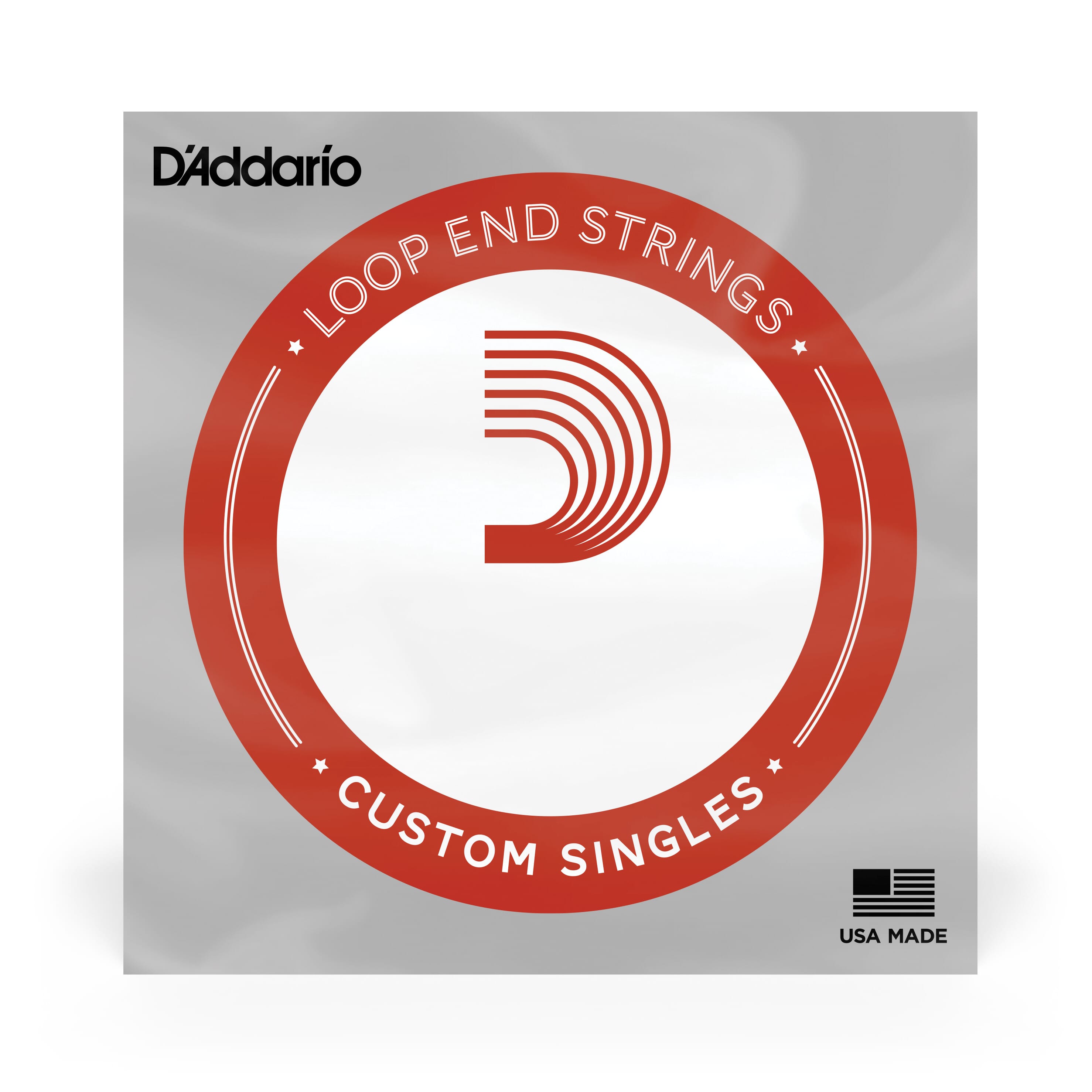 D'Addario LE016 Plain Steel Loop End Single String, .016