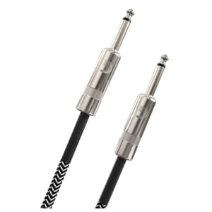 D'Addario PW-BG-15BG Custom Series Braided Instrument Cable, Grey, 15'