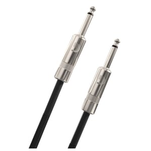 D'Addario PW-BG-15BK Custom Series Braided Instrument Cable, Black, 15'