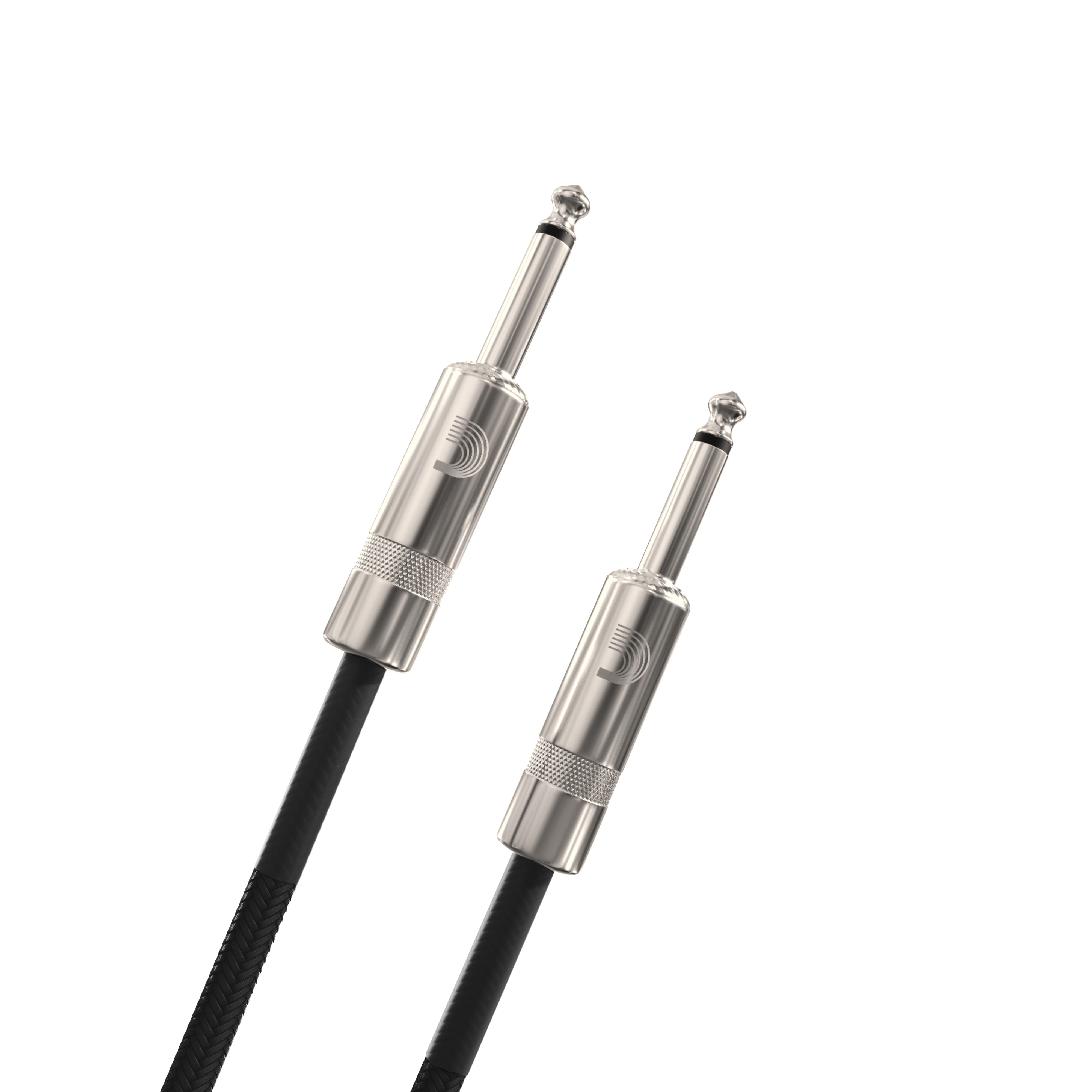 D'Addario PW-BG-20BK Custom Series Braided Instrument Cable, Black, 20'