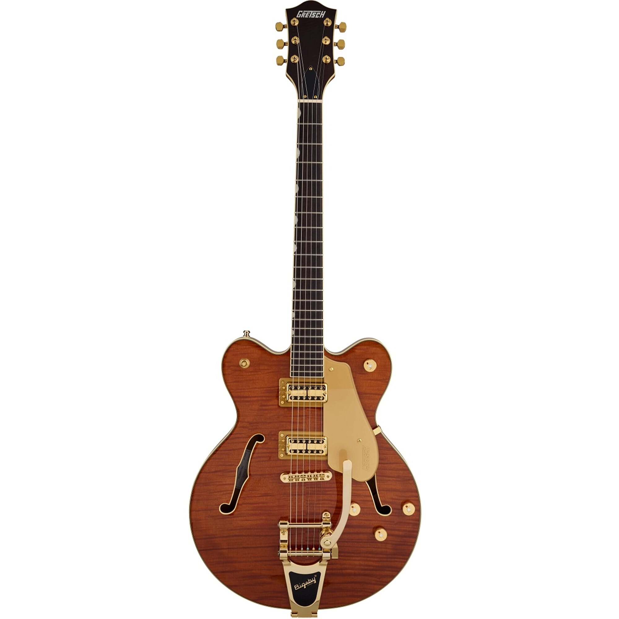Gretsch Electromatic LTD Flame Okoume Broadkaster with Bigsby -  Roundup Orange