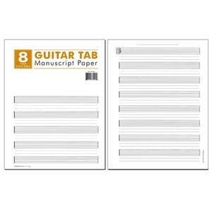 8 Stave Guitar TAB Manuscript Paper