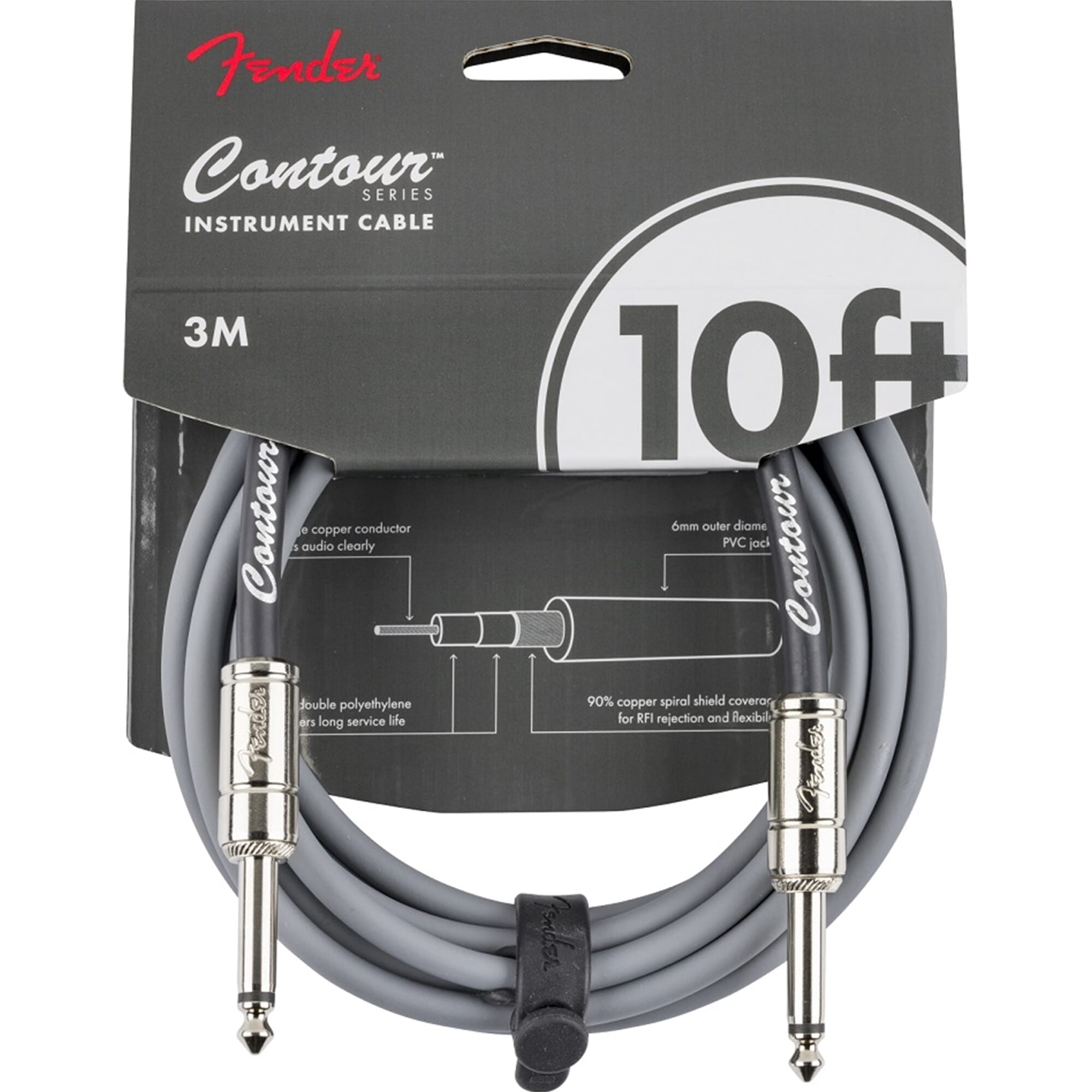 Fender Contour™ 10' Cable, Inca Silver