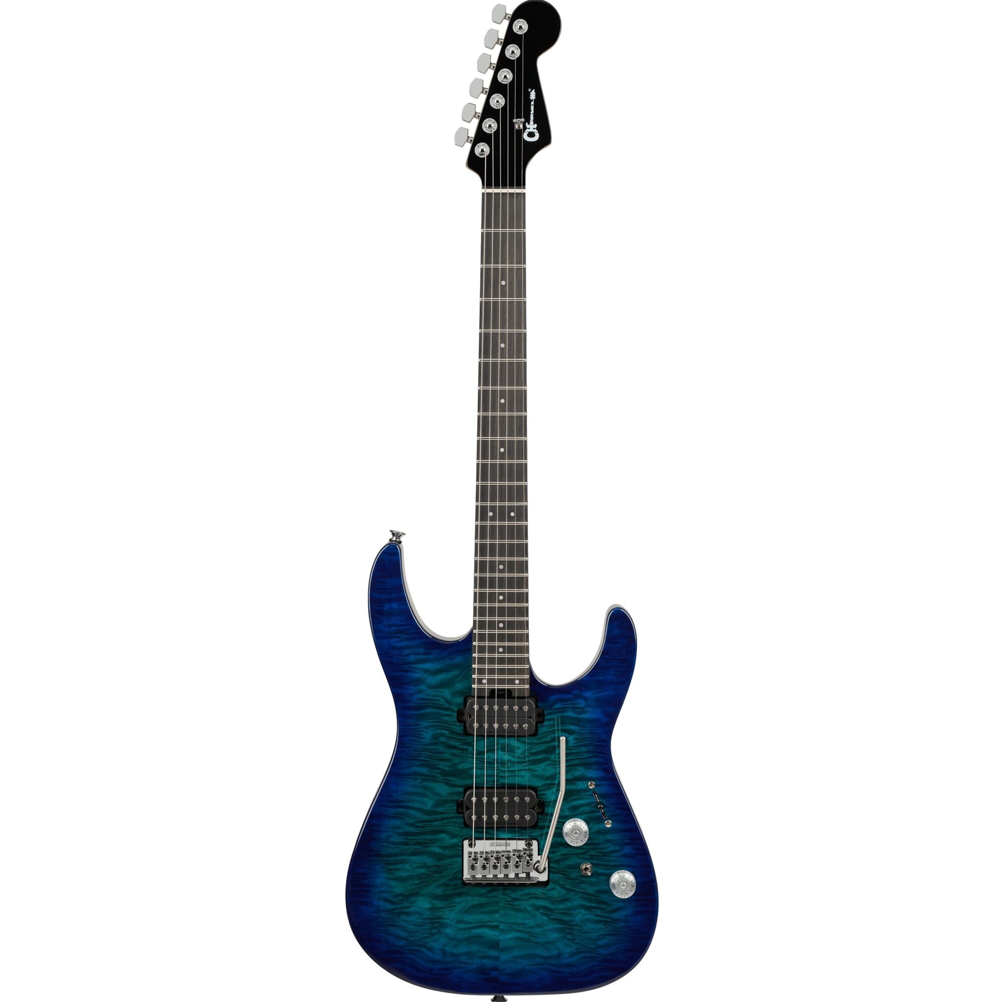 Charvel Pro-Mod Plus DK24 HH 2PT EB QM, Ebony Fingerboard - Chlorine Burst